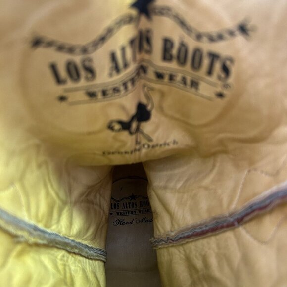 Los Altos Vintage Handmade Ostrich Leg Brown Cowboy Boots Mens 9 D - Picture 10 of 12